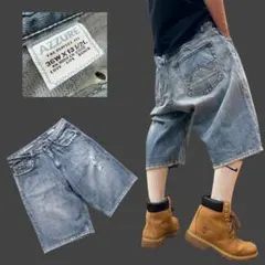 ADAMASTE バギーラインストーンデニムパンツ 即日発送 - メルカリ