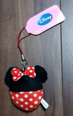 ☆新品☆　Disney　アイコン　クリーナー付きストラップ　ミニー　平成レトロ