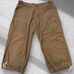 しまむら ハーフ ショート カーゴパンツ レディース Sサイズ ブラウン系 茶色