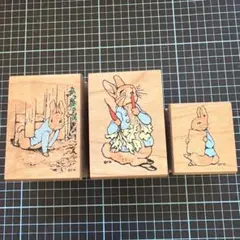 ピーターラビット 木製スタンプ　3個セット