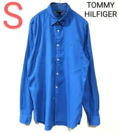 TOMMY HILFIGER　コットンシャツ　ボタンダウン　青　S　匿名配送