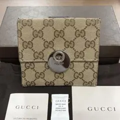新品同様‼️ グッチ　GUCCI 財布　二つ折り　折り財布　GGキャンバス