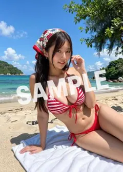 AI美少女 グラビア A4ポスター ビーチ衣装