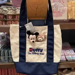 香港ディズニー ミニーとシェリーメイ キャンバス生地トートバッグ 