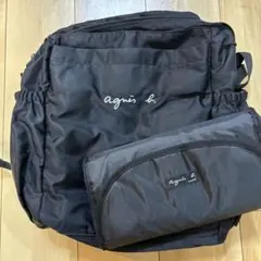 agnis b. ブラックリュックトートバッグ　マザーズリュック