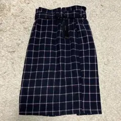 INGNI☆イング☆スカート☆チェック☆ネイビー☆ベルト付き☆M☆スリット入り