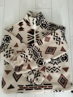 【美品】幾何学模様 フリースジャケット