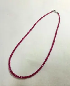 専用　天然ルビーカットビーズネックレス②39+5cm純銀製延長　ルビー約55ct 専用 天然ルビーカットビーズネックレス②39+5cm純銀製延長 ルビー約