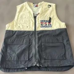 TOMMY HILFIGER ベスト ベージュ/ブラック　ビンテージ　90's