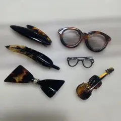 べっ甲風ブローチ　バラエティーセット