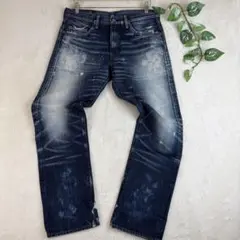 RNA アールエヌエー 1200 ストレート デニムパンツ ダメージ加工 Mのサムネイル