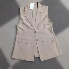 GLACIER ベージュ ノースリーブジャケット Mサイズ