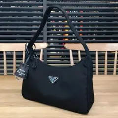 新品同様 プラダ 現行 リナイロン ミニバッグ ハンドバッグ ブラック 黒