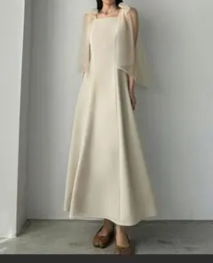 Louere チュールショルダーキャミワンピース