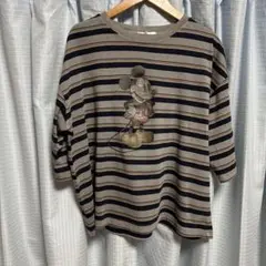 SUNNY HOUSE Mサイズ　ミッキーTシャツ　ボーダー　しまむら