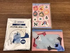 スンスン　スシローコラボ　クリアポーチ&シール