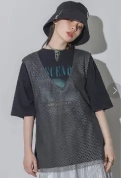 新品タグ付き！JEANASIS♫ハクメッシュベスト♫ホワイトのサムネイル