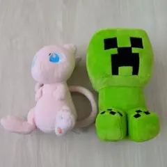 【2体セット】マインクラフト クリーパー ＆ ポケモン ミュウ ぬいぐるみ