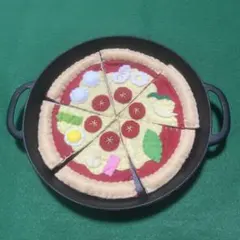 ♪ako♪ハンドメイド　ピザセット（ミックス）　フエルトままごと夏休みセール中のサムネイル