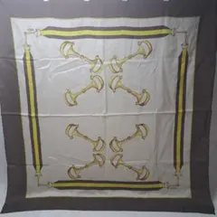 20260310　グッチ　スカーフ　ヴィンテージ　ブラウン　汚れ,糸つれあり.