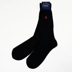 ■POLO/ポロラルフローレン ポニー刺繍ソックスブラック新品■
