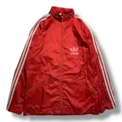 F1214　【即購入OK】　adidas　ナイロンジャケット　L相当　レッド