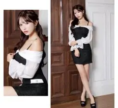 オフショルダー タイトドレス ブラック