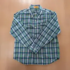 ミキハウス　緑チェック　長袖シャツ