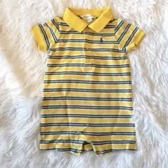 【極美品】ラルフローレン ベビー ロンパース 6M 70 半袖 ボーダー