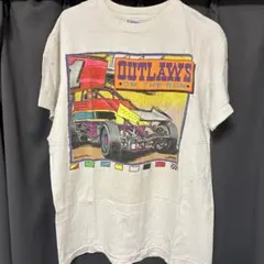 ヘインズ　OUTLAWS レーシングカー　ビンテージTシャツ 90s