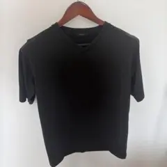 【コムサイズム】メンズ半袖Vネック　黒TシャツMサイズ