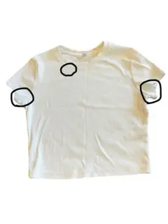 GU リブ編み ホワイト Tシャツ Mサイズ