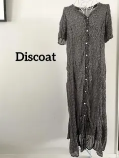 【Discoat】シャツワンピース　花柄　ブラウン　FREE