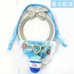 いつぬい ぬい用 ブルーハワイ かき氷 付き スタイ よだれかけ 水色 モンぬいのサムネイル