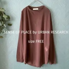 SENSE OF PLACE 茶シアー長袖トップス オーバーサイズ 丈長
