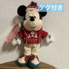 ディズニー　2018 クリスマス　ぬいぐるみバッジ　ミッキー
