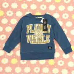 【新品・タグ付き】ロゴ長袖トレーナー 裏起毛 110 青 秋冬