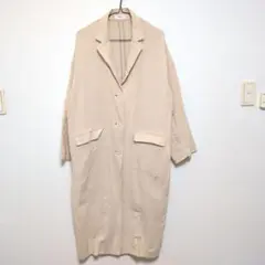 美品⚫エヴリスEVRIS薄手ロングコート　アイボリー　クリーム　軽い　ナチュラル