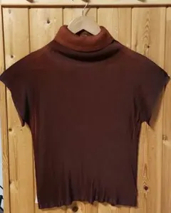 PLEATS PLEASE ハイネック半袖トップス ブラウン×オレンジSize3のサムネイル