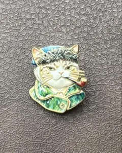 ゴッホ 自画像猫名画アート美術館ピンバッチ ピンズ ブローチ