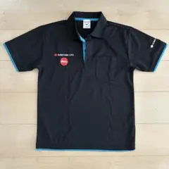 Vitalityポロシャツ　ブラック×ターコイズ　Sサイズ