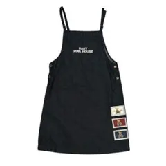 ベビーピンクハウス ブラック デニム 刺繍 ジャンバースカート ワンピース