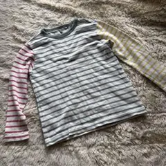 ユニクロUNIQLOストライプ 長袖カットソー 120cm