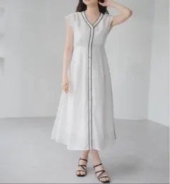 MISCH MASCH 配色パイピングフレンチワンピース
