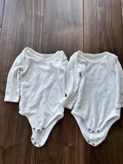 厚手コットン 無地ロンパース 2枚セット（70cm）