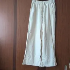 レディース カジュアルパンツ 綿麻混合