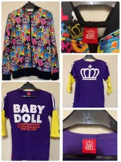 値下げ❗️BABY DOLL 2点　長袖パーカー・七分袖シャツセット