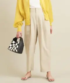 BEAUTY&YOUTH ツータックバックゴム テーパードパンツ ウォッシャブル