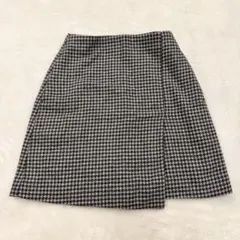 ユニクロ 千鳥格子柄 ミニ丈 タイトスカート