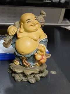 樹脂製 笑顔の仏像 置物 約15cm
